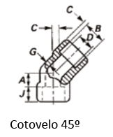 Conexão de Aço - Cotovelo 45º